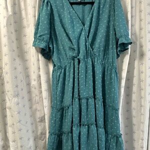Inspired Hearts Teal Midi Dress
